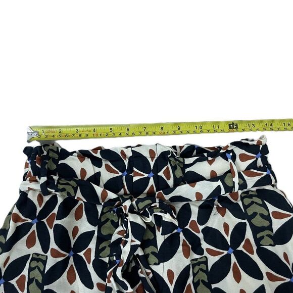 Zara Womens Shorts M Multicolor Floral High Rise Belted Paperbag 8662/160 NWT - Picture 9 of 13